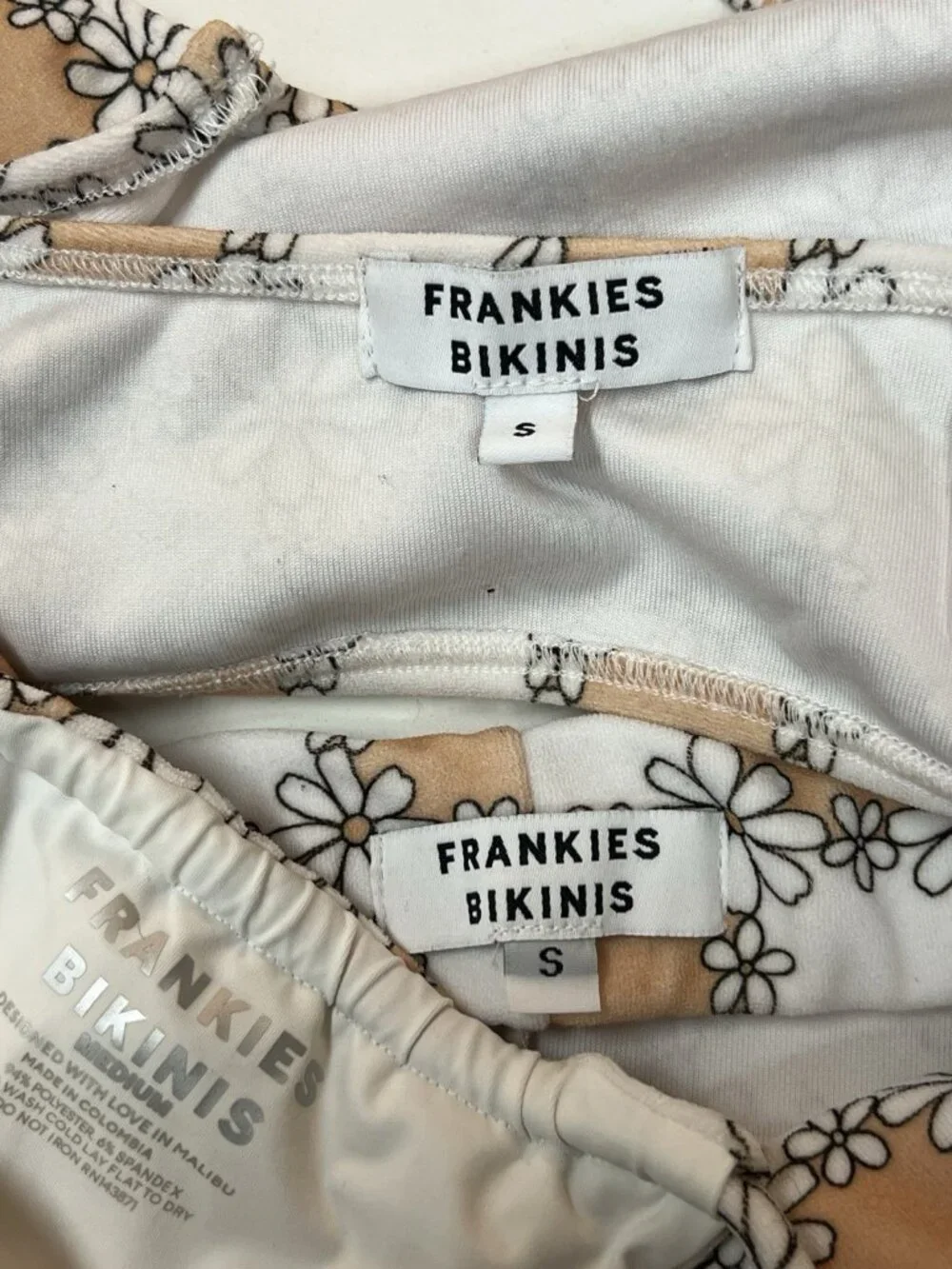 Frankies Bikinis 3 Pc Terry Skirt Set Size S/M Crop Top Midi Skirt and Bottoms